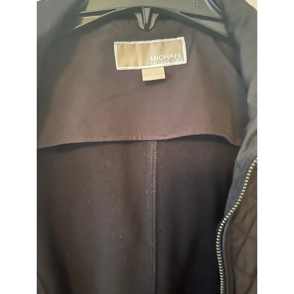 Michael Kors long coat jacket waterproof quilted sleeve hooded